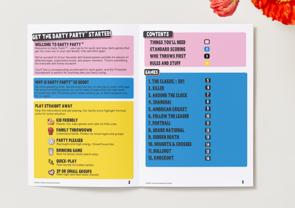 DARTY PARTY | DARTBOARD PARTY GAMES BOOK (FIRST EDITION CLEARANCE)